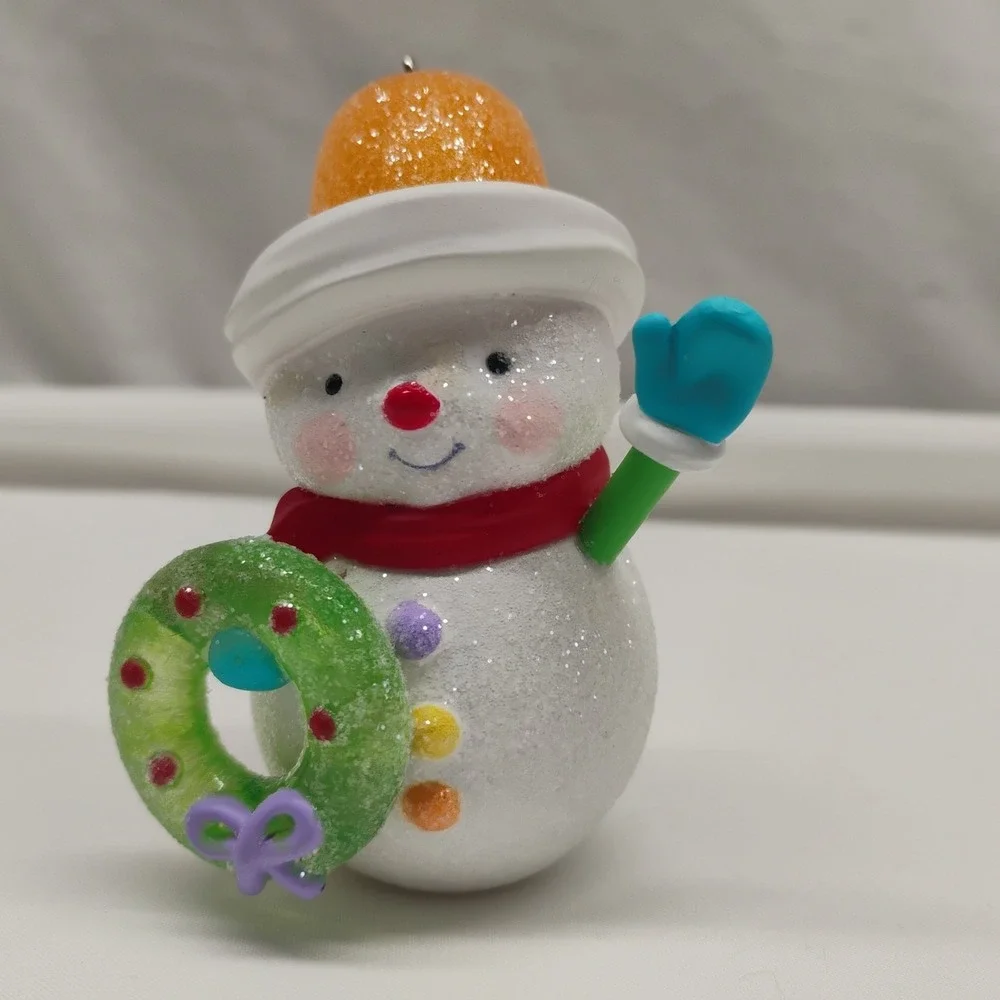 NOS Hallmark Keepsake SWEET‎ SNOWMAN Christmas Tree Ornament Gumdrop